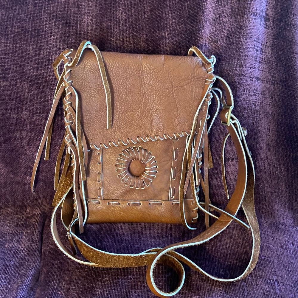 Handmade, leather Crossbody bag
